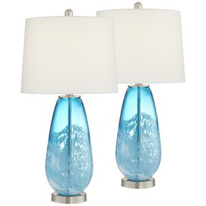 Clearwater 150.00 watt Med Blue-Ocean Table Lamps Portable Light, Set of 2
