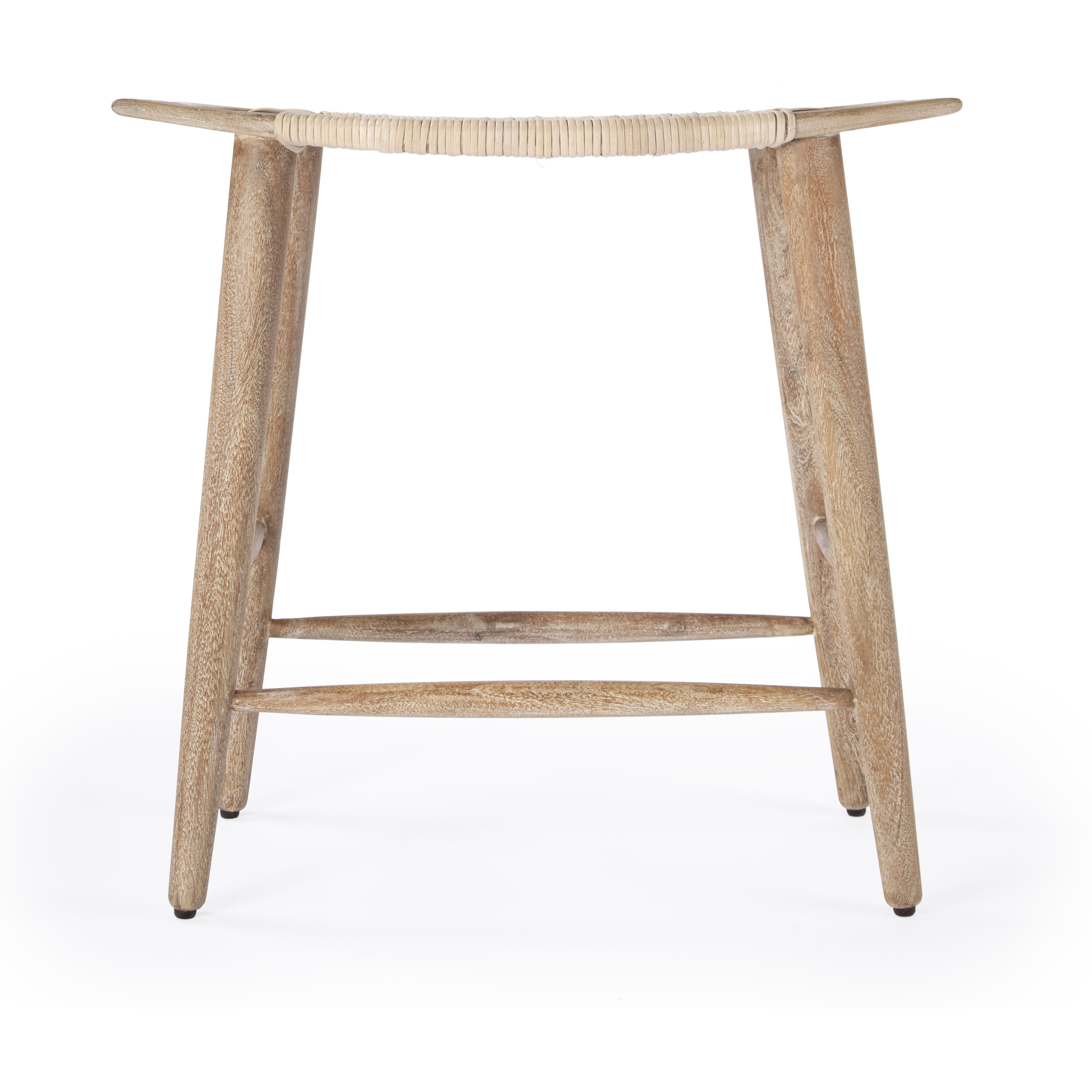 Tristan Natural Wood & Rattan 24.75" Counter Stool in Light Brown