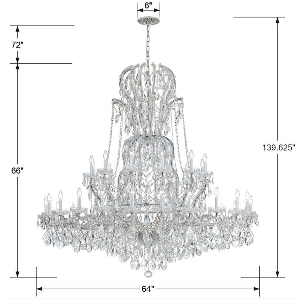 Maria Theresa 37 Light 64 inch Polished Chrome Chandelier Ceiling Light in Clear Hand Cut