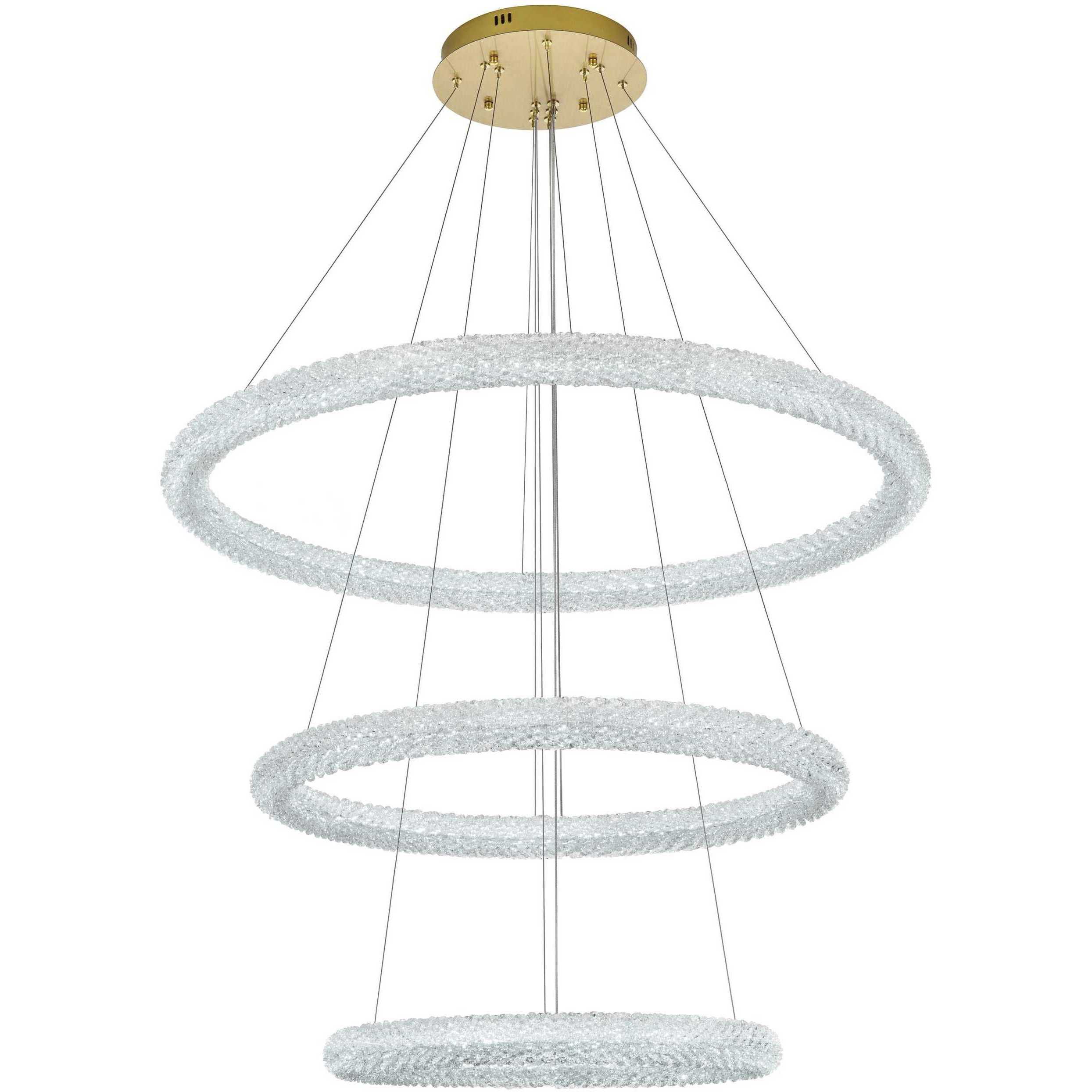 Bowen 3 Light 42 inch Satin Gold Chandelier Ceiling Light
