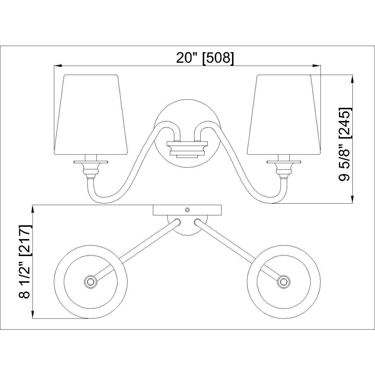 Gianna 2 Light 20 inch Matte Black Wall Sconce Wall Light