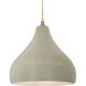 Radiance LED 11.5 inch Brushed Nickel and Celadon Green Crackle Pendant Ceiling Light