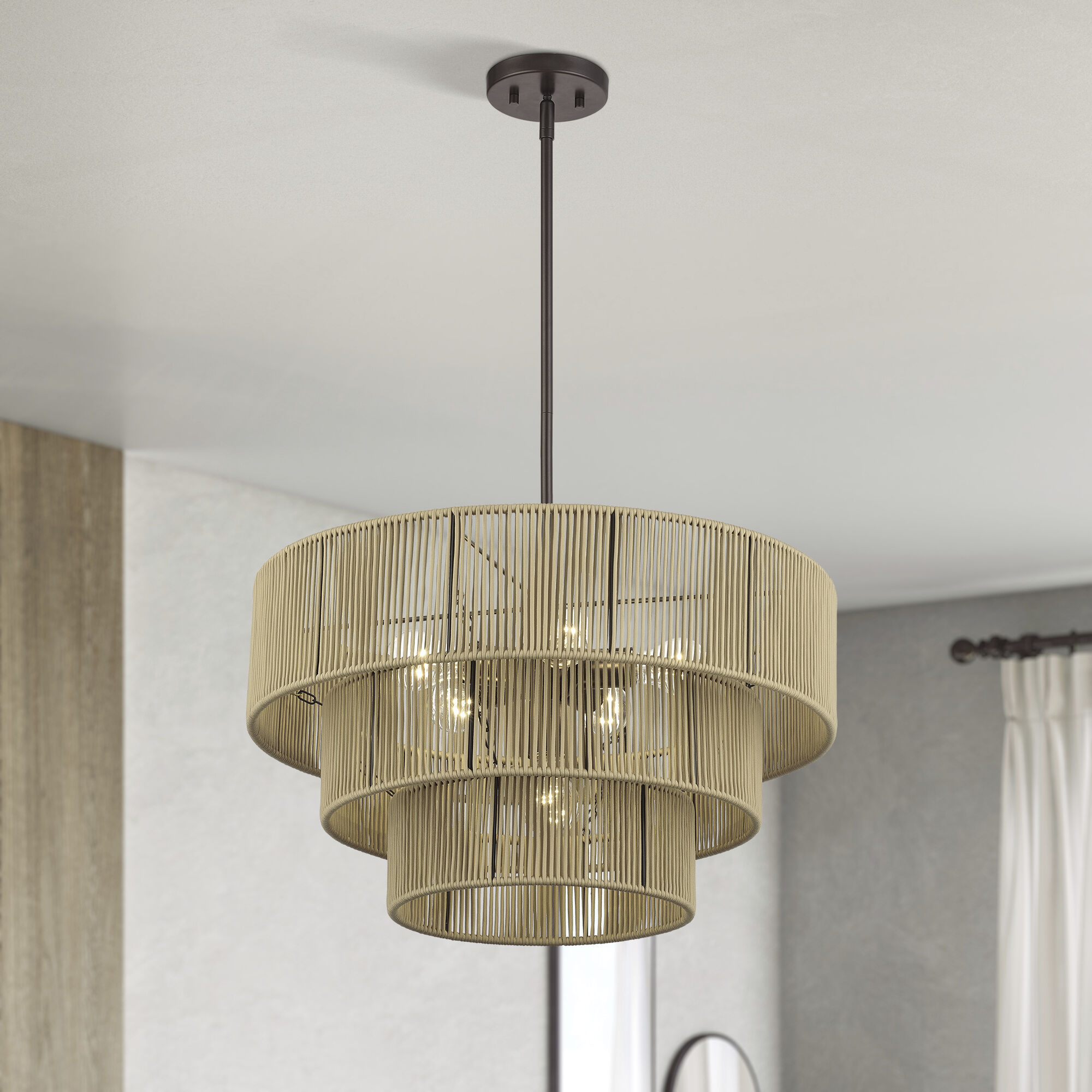 Acordia 6 Light 23 inch English Bronze Pendant Chandelier Ceiling Light
