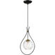 Cody 1 Light Coal/Soft Brass Mini Pendant Ceiling Light