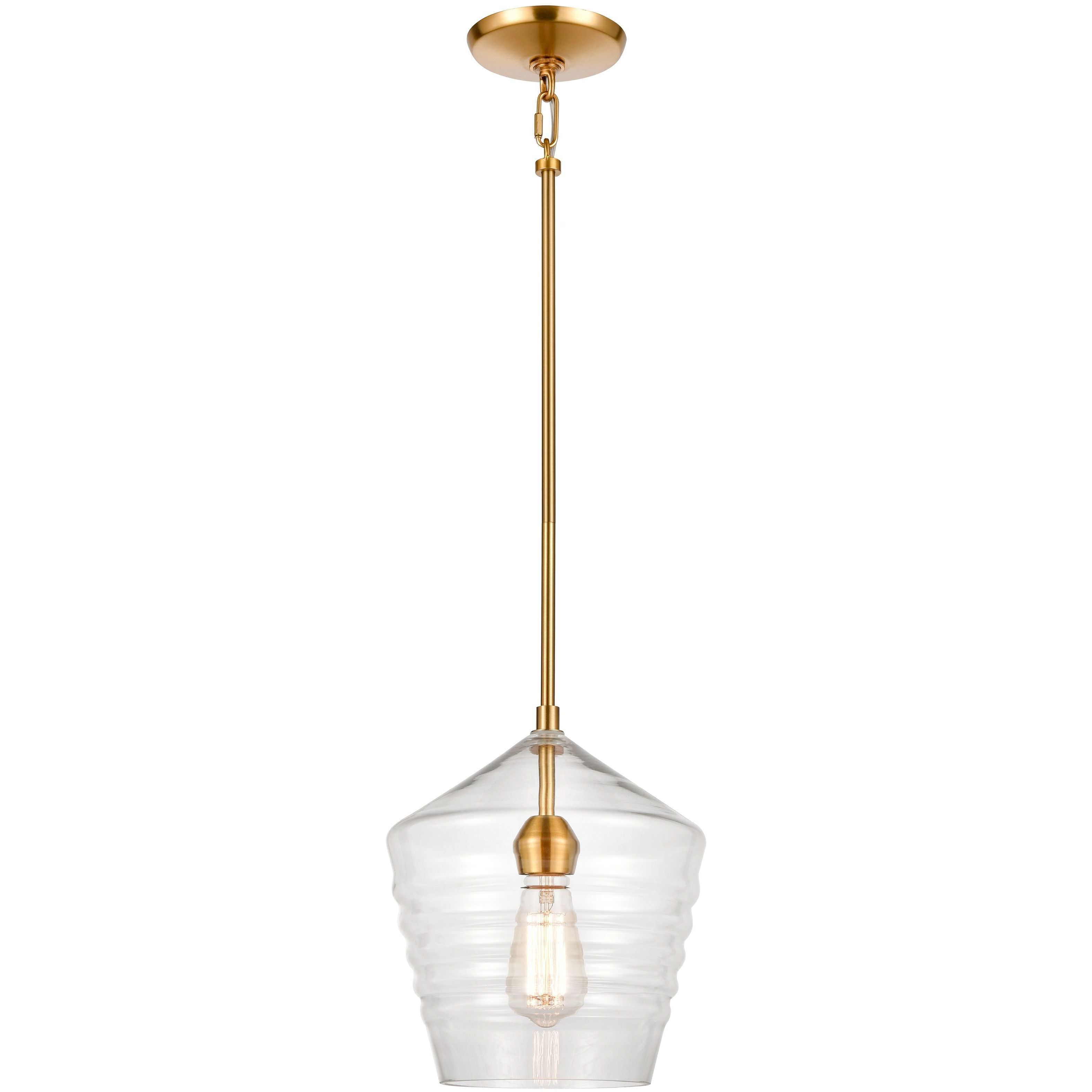 Konis 1 Light 10 inch Satin Brass Mini Pendant Ceiling Light