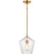 Konis 1 Light 10 inch Satin Brass Mini Pendant Ceiling Light