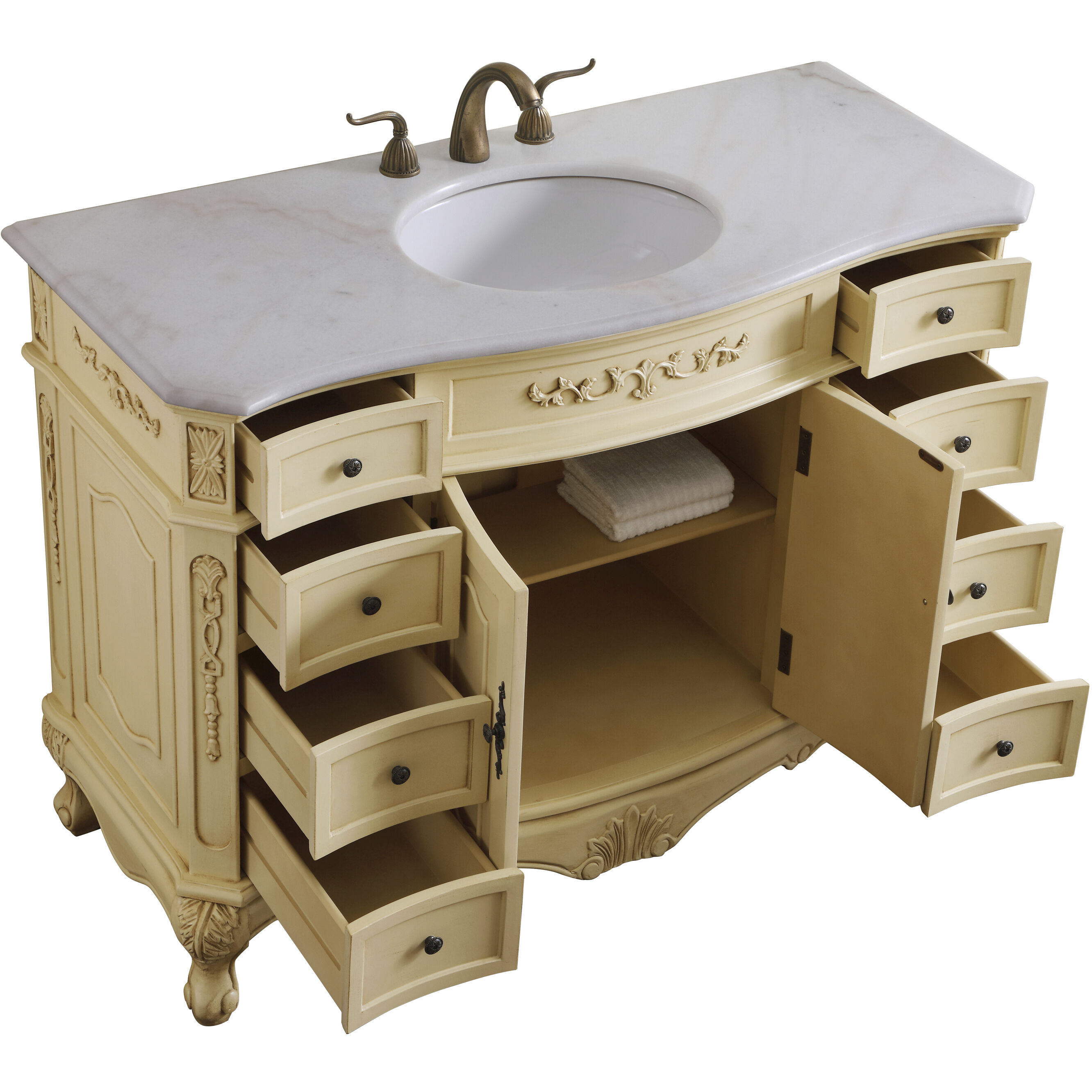 Danville 48 X 21 X 36 inch Light Antique Beige Vanity Sink Set