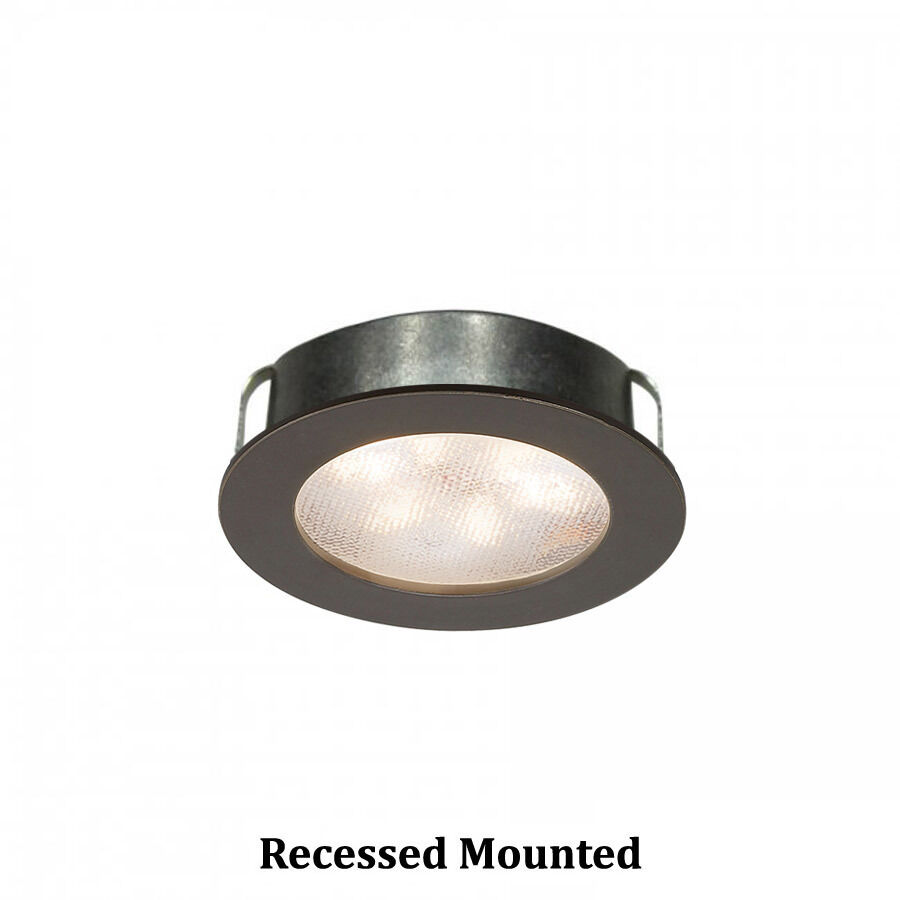 LED Button Light 24 LED 2.25 inch Dark Bronze Puck Light in 3000K