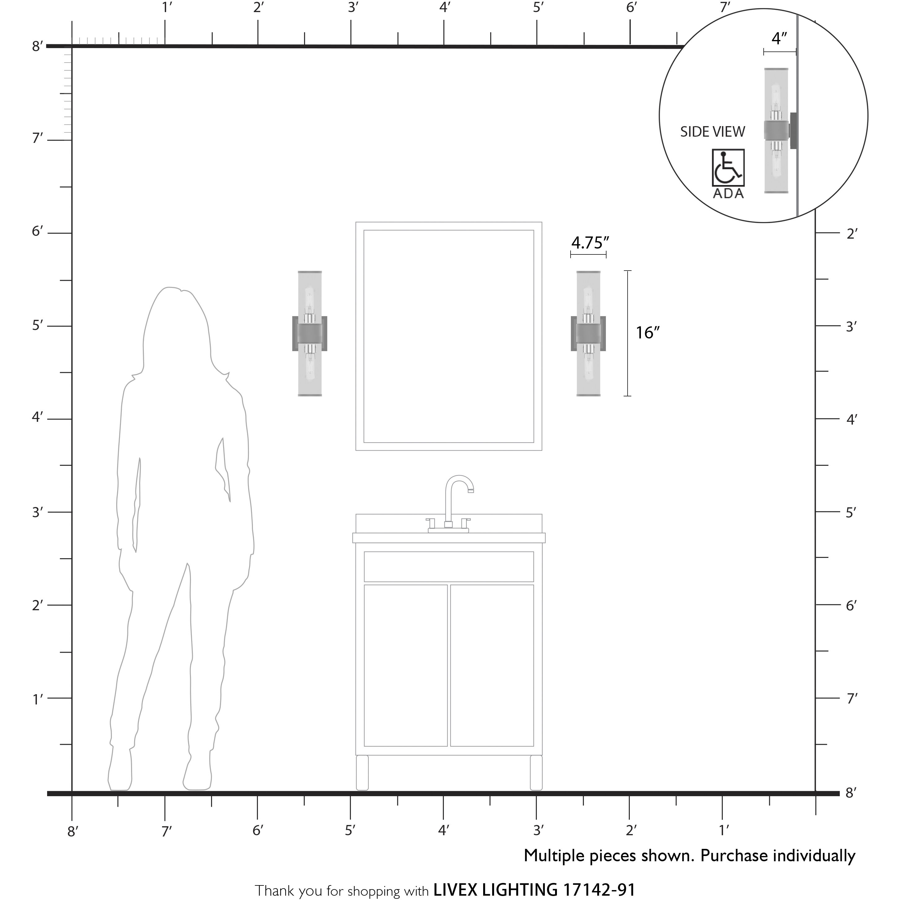 Quincy 2 Light 16 inch Brushed Nickel Vanity Sconce Wall Light