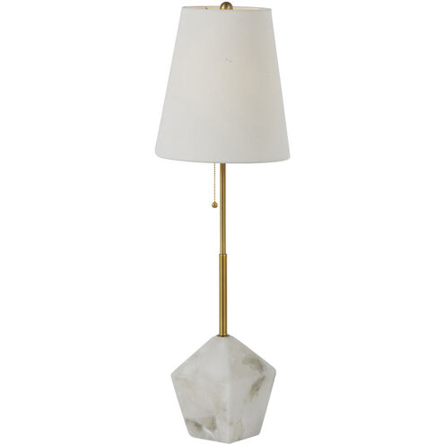 Perry 33 inch Stained Gold / White Linen Table Lamp Portable Light