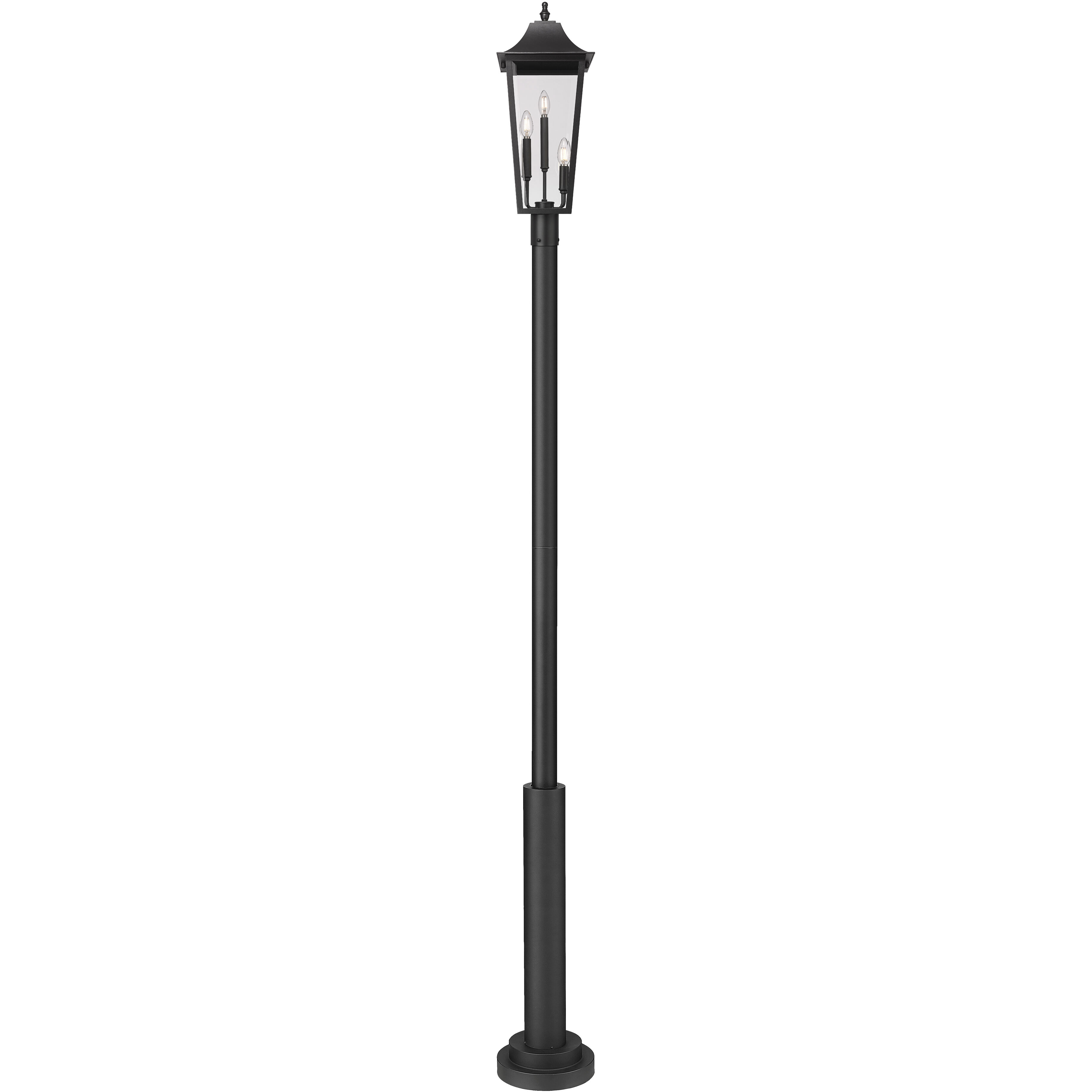 Gannon 3 Light 121.5 inch Black Outdoor Post Mounted Fixture in G9