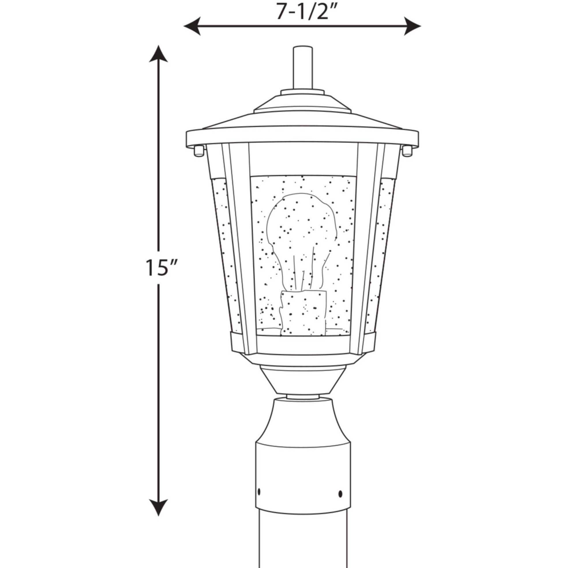 East Haven 1 Light 15 inch Textured Black Outdoor Post Lantern