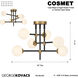 Cosmet 6 Light 20 inch Coal and Aged Brass Flush Mount Ceiling Light