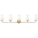 Montford 5 Light 40 inch Modern Gold Bath Vanity Light Wall Light