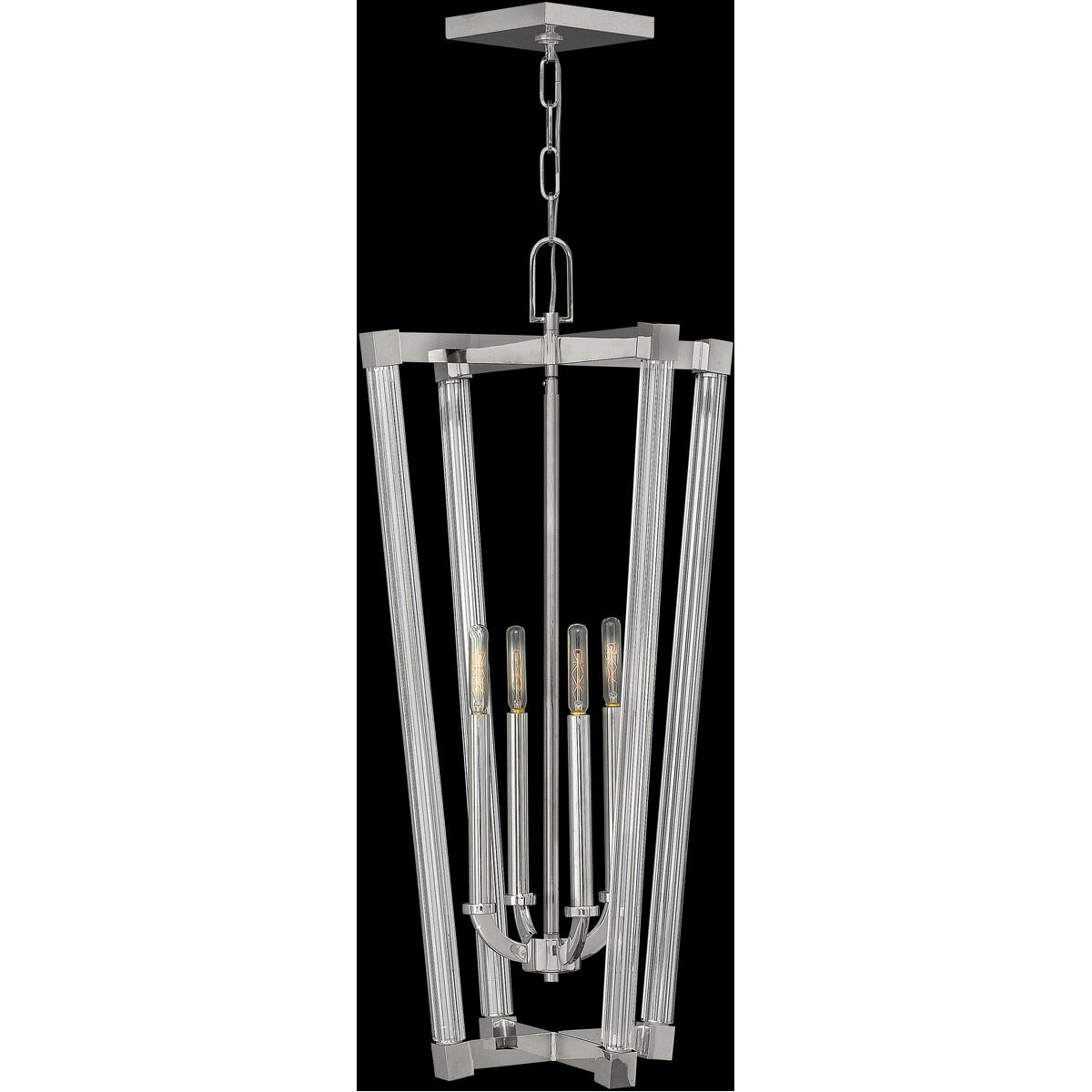 Empire 4 Light 17 inch Polished Nickel Foyer Ceiling Light, Single Tier