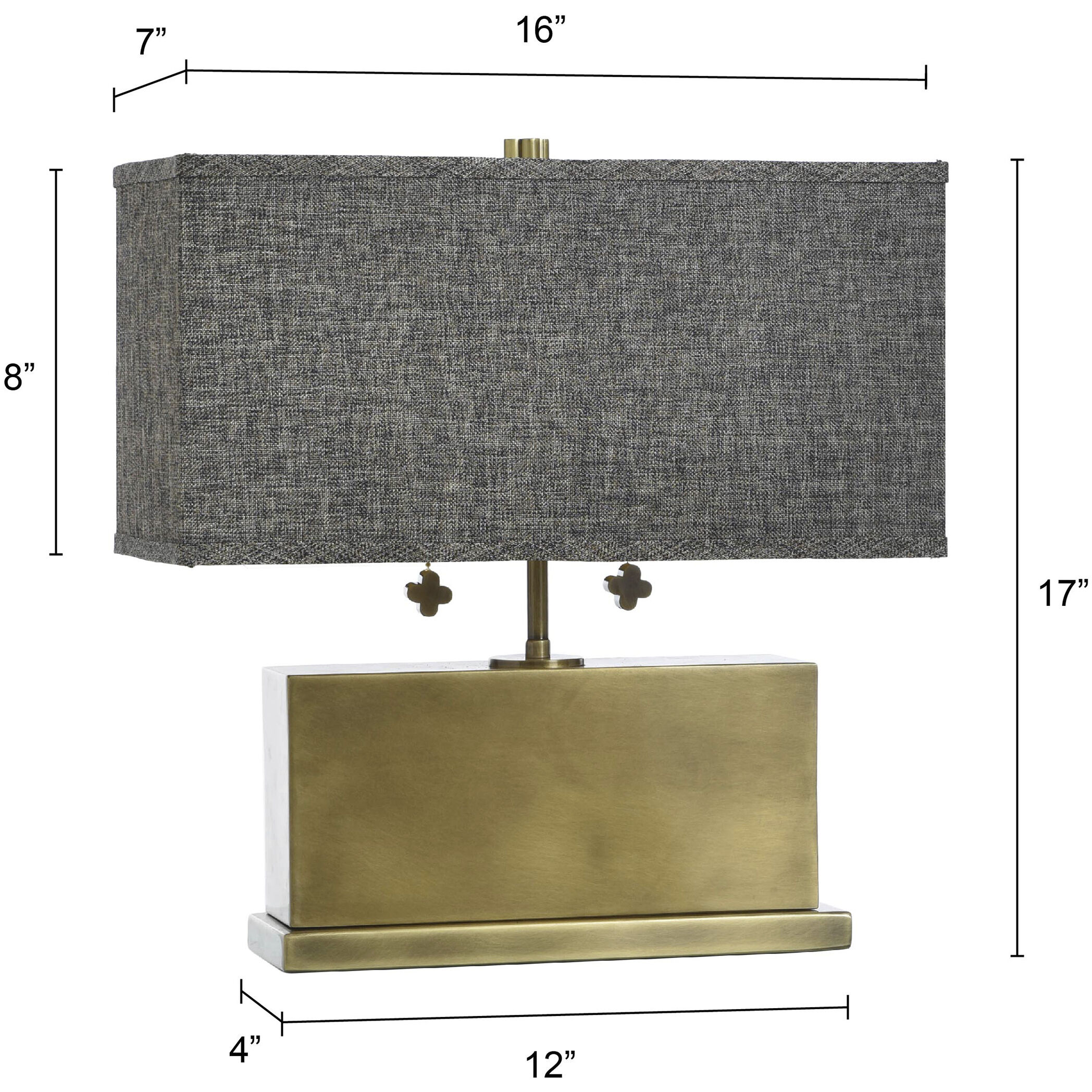 Eleanora 17 inch 60 watt Polished Brass Table Lamp Portable Light