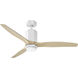Facet 52 inch Matte White with Natural Blades Fan, Dual Mount