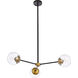 Briggs 3 Light 32 inch Black and Brass Pendant Ceiling Light