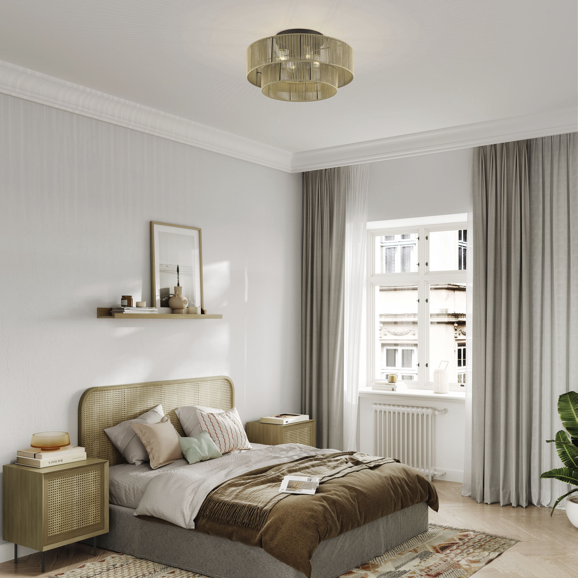 Acordia 4 Light 21 inch English Bronze Semi Flush Mount Ceiling Light, Extra Large