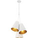 Alston 3 Light 20 inch Matte White and Antique Gold Pendant Ceiling Light