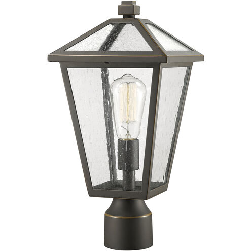 Talbot 1 Light 16.5 inch Oil Rubbed Bronze Outdoor Post Mount Fixture in Seedy Glass