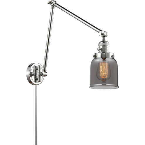 Small Bell 30 inch 60.00 watt Polished Chrome Swing Arm Wall Light, Franklin Restoration