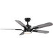 Claret 54 inch Black with Distressed Ebony/Grey Weathered Wood Blades Ceiling Fan