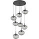 Nova LED LED Matte Black Chandelier Ceiling Light, Round Multi-Port