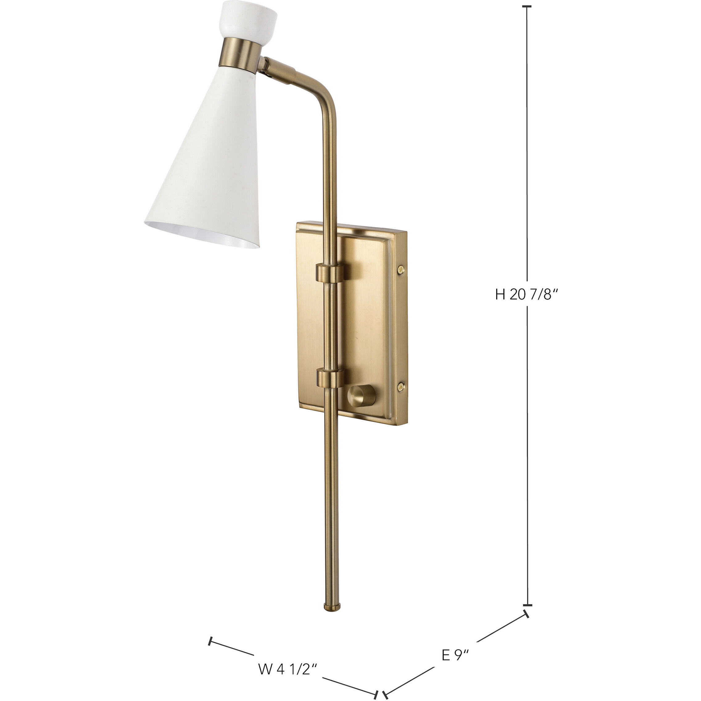 Prospect 1 Light 4.5 inch Matte White/Burnished Brass Bathroom Vanity Lights Wall Light