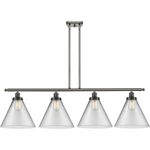 Ballston X-Large Cone 4 Light 48 inch Oil Rubbed Bronze Island Light Ceiling Light in Clear Glass
