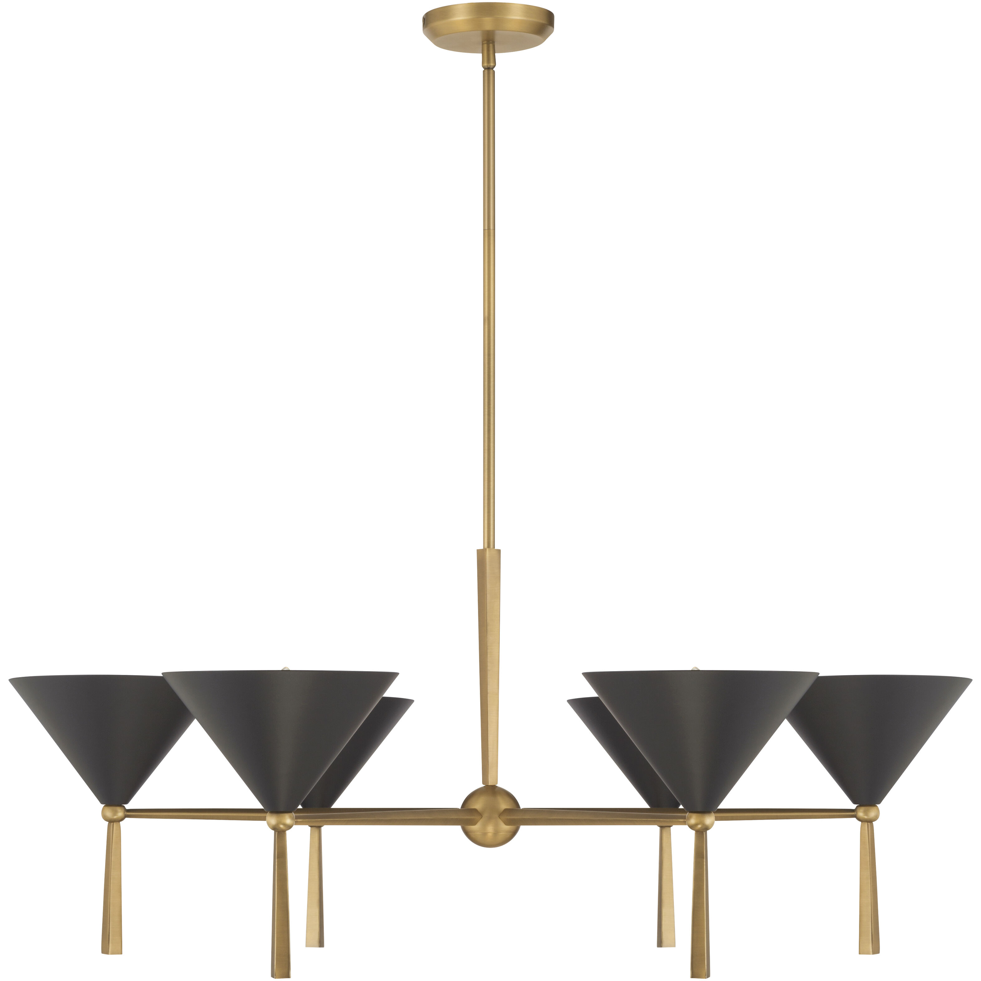 Cortan 6 Light 36 inch Legacy Brass and Dark Bronze Chandelier Ceiling Light