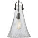 Hand Formed Glass 1 Light 8 inch Oil Rubbed Bronze Mini Pendant Ceiling Light