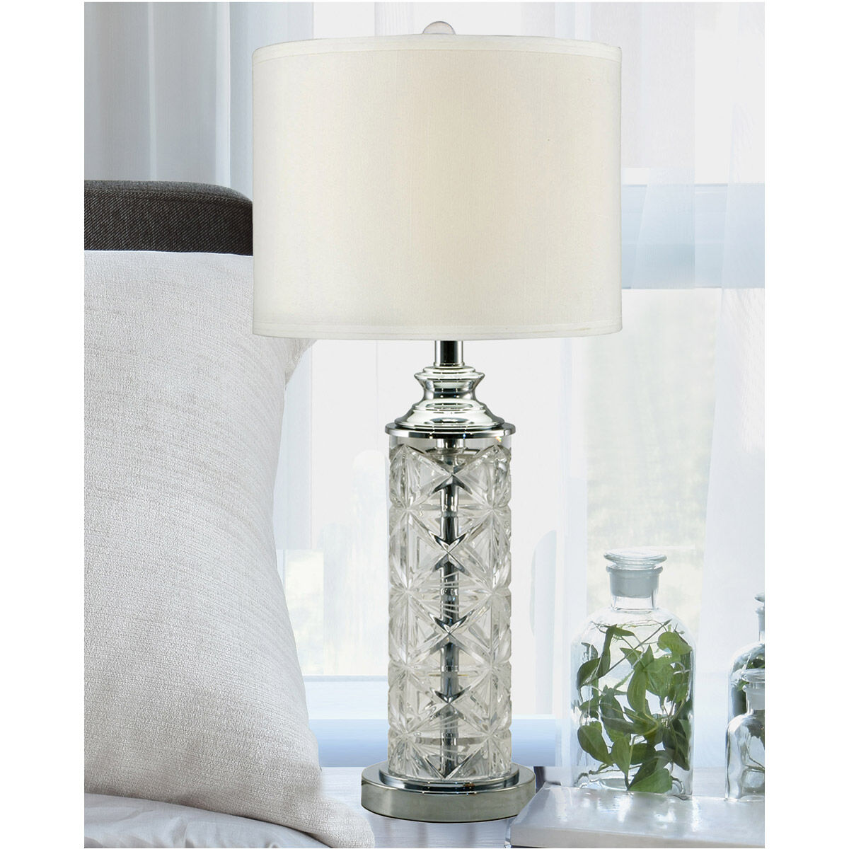 Evelyn 26 inch 100.00 watt Polished Chrome Table Lamp Portable Light