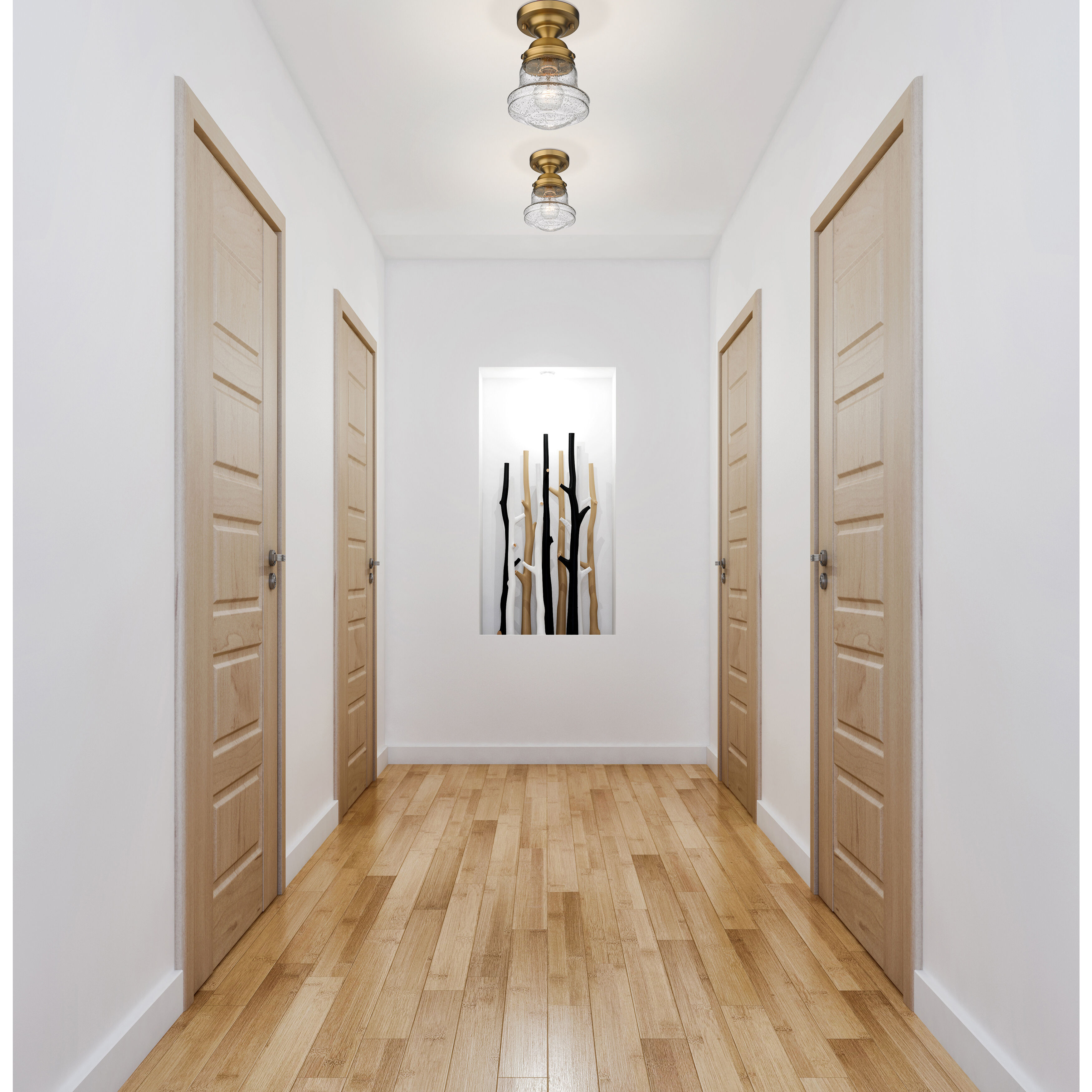 Vaughn 1 Light 6 inch Heritage Brass Flush Mount Ceiling Light