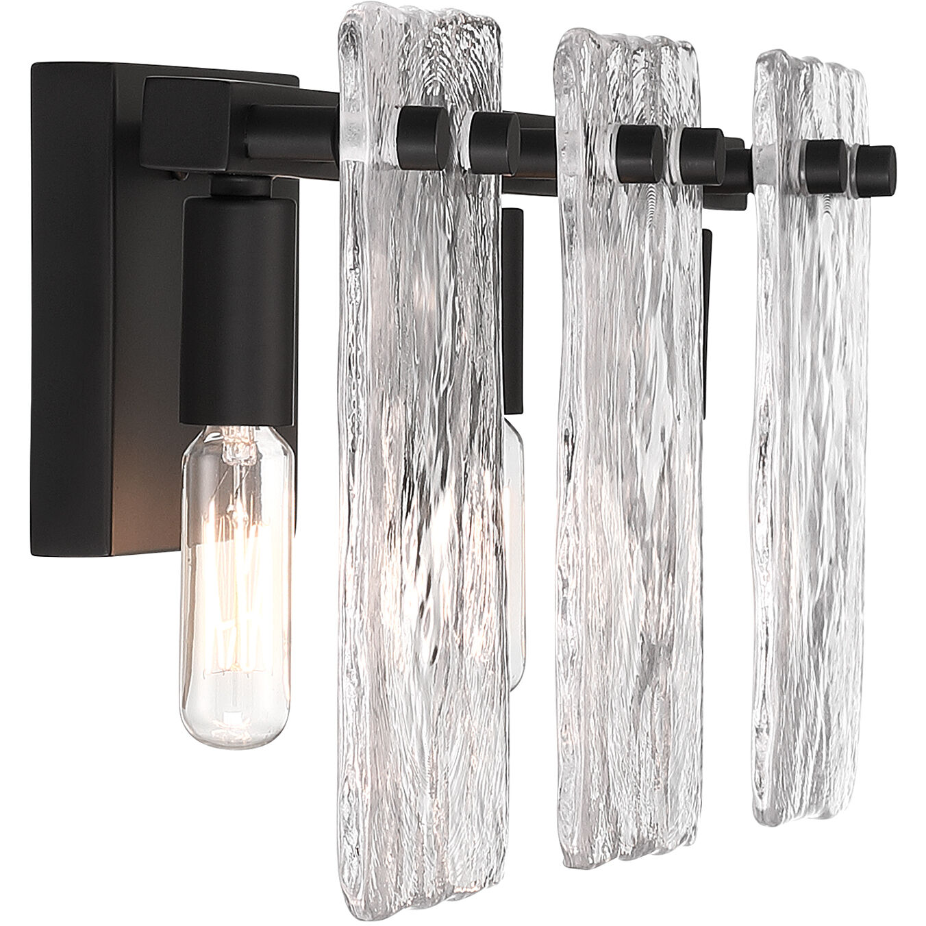 Genry 3 Light 25 inch Black Bathroom Vanity Light Wall Light