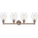 Cindyrella 4 Light 33 inch Antique Copper and Clear Bath Vanity Light Wall Light
