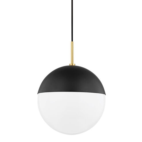 Renee 1 Light 12 inch Aged Brass/Black Pendant Ceiling Light in Aged Brass and Black