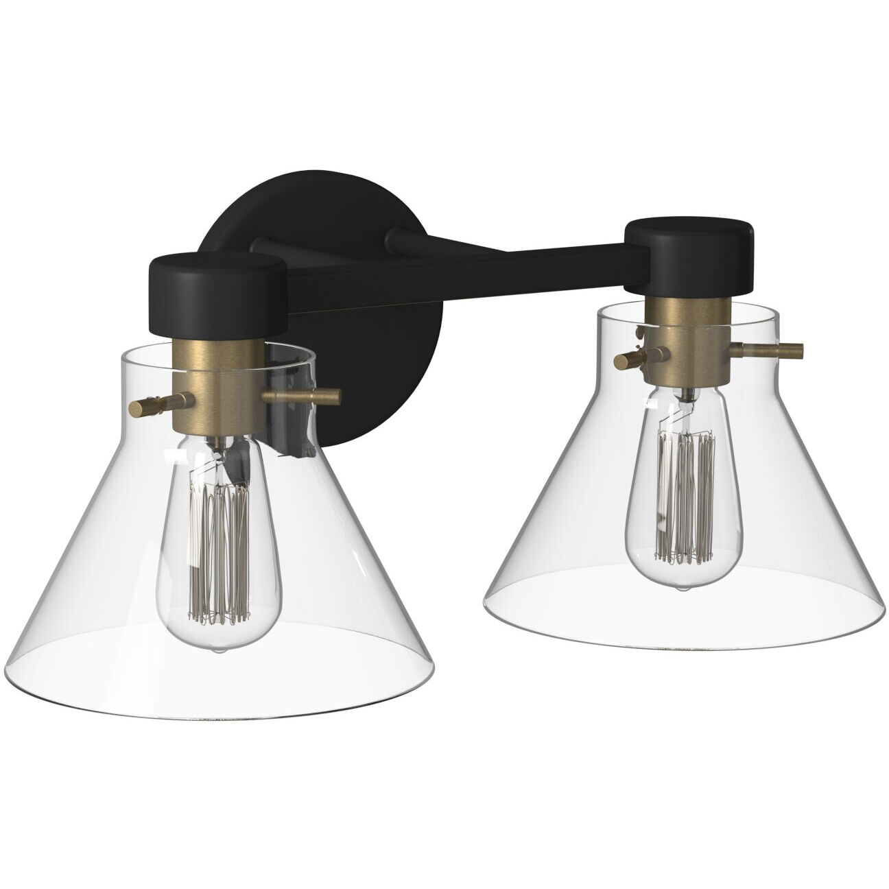 Willow Creek 2 Light 17 inch Matte Black Bath Bar Wall Light