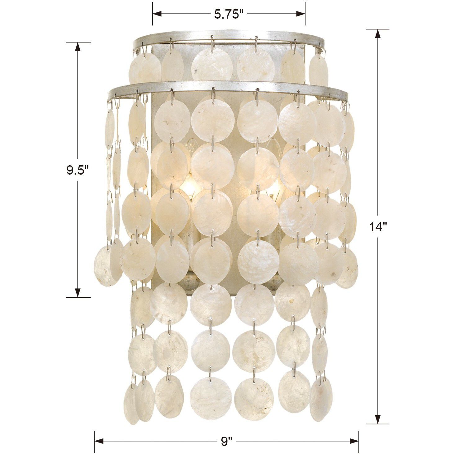 Brielle Bath Wall Light in Antique Silver