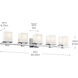 Tully 5 Light 40 inch Chrome Wall Mt Bath 5 Arm Or More Wall Light