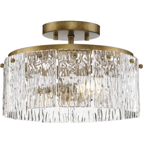 Chevall 2 Light 12.62 inch Gold Ombre Semi-Flush Mount Ceiling Light, Design Series