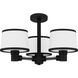 Kylen 3 Light 22 inch Matte Black Semi-Flush Mount Ceiling Light