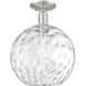 Arcadia Athens Water Glass 1 Light 12 inch Brushed Satin Nickel Semi-Flush Mount Ceiling Light