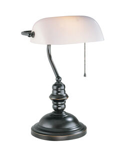 Banker 15 inch 60.00 watt Dark Bronze Desk Lamp Portable Light