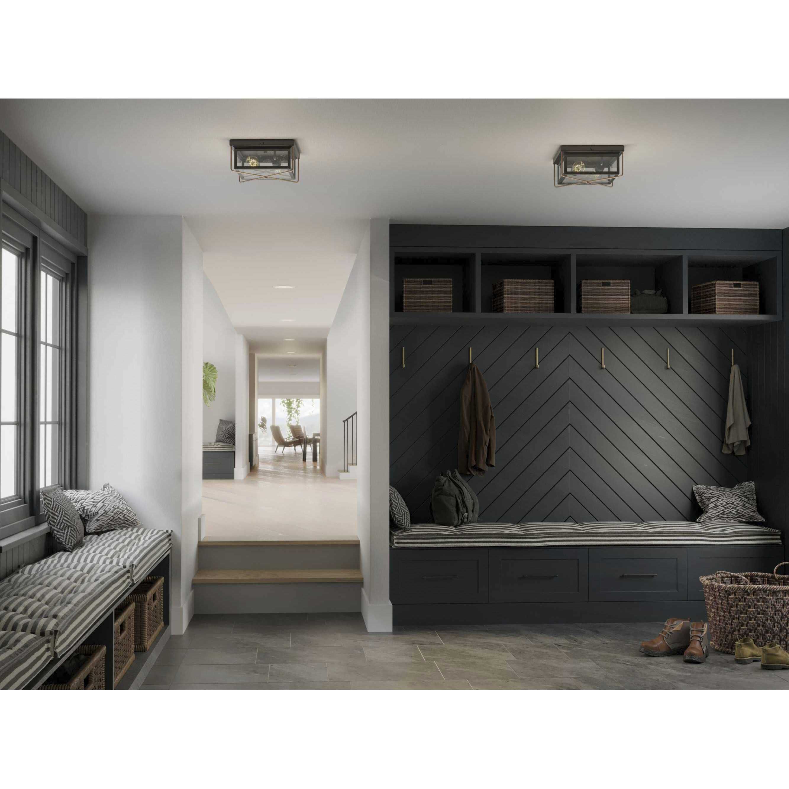 Barlowe 2 Light 11 inch Antique Bronze Outdoor Flush Mount