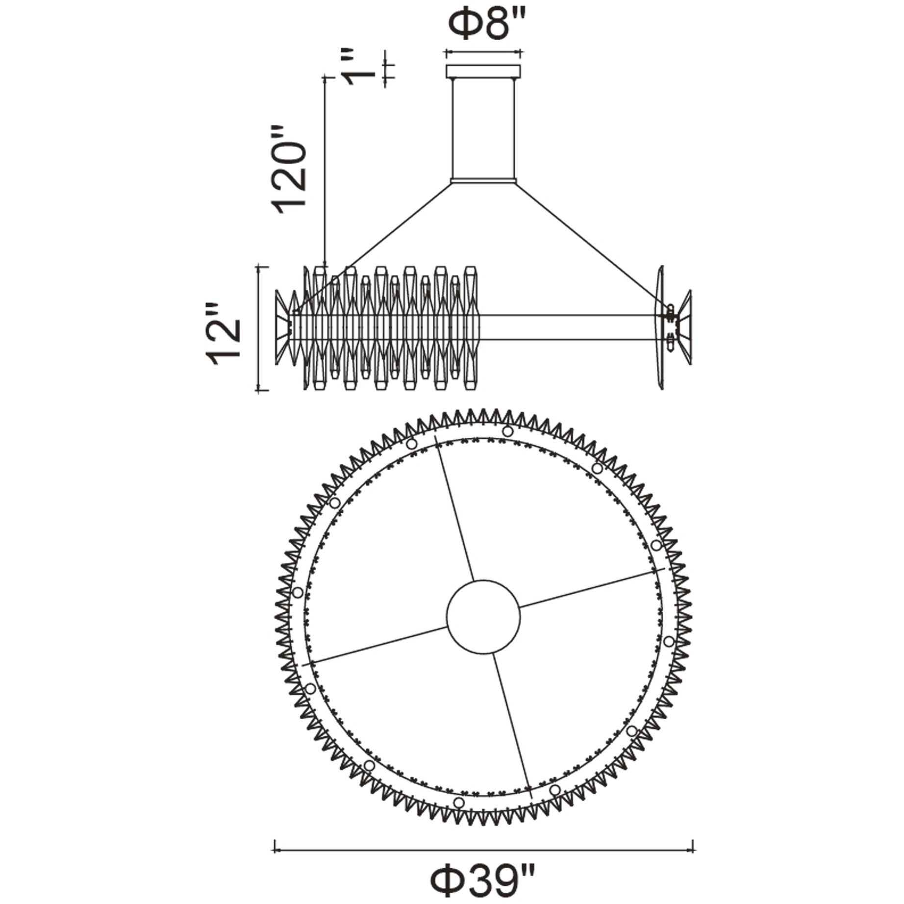 Cityscape 24 Light 39 inch Satin Gold Chandelier Ceiling Light