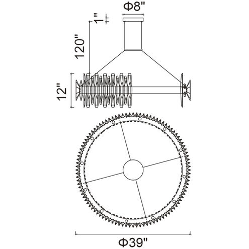Cityscape 24 Light 39 inch Satin Gold Chandelier Ceiling Light