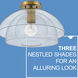 Lotus 1 Light 16 inch Heritage Brass Indoor Semi-Flush Mount Ceiling Light, Convertible to Pendant
