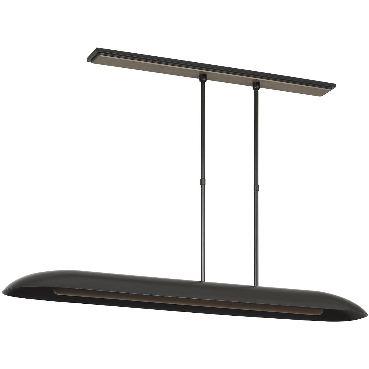 Anne-Marie Barton Remi Linear Pendant Ceiling Light in Matte Carbon and Warm Walnut