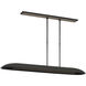 Anne-Marie Barton Remi Linear Pendant Ceiling Light in Matte Carbon and Warm Walnut